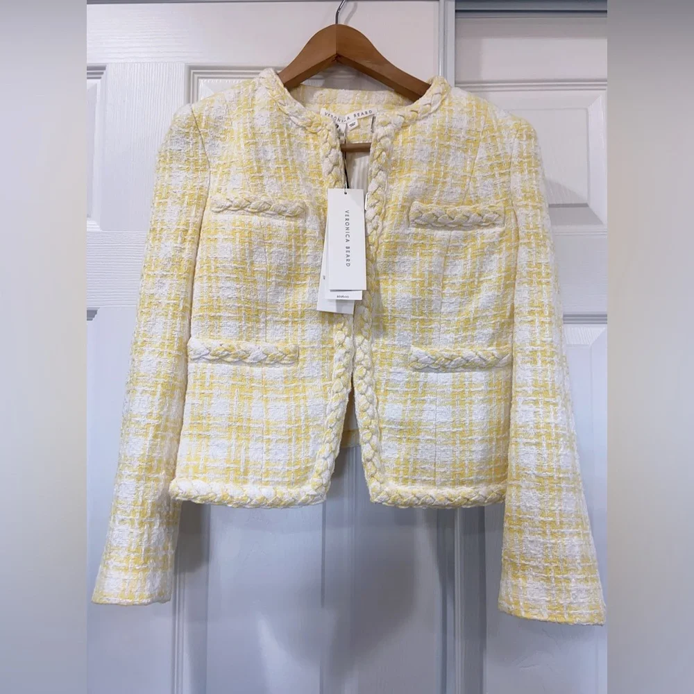 NWT $698 Veronica Beard Bryne Tweed Open-Front Jacket Blazer Jacket - Picture 9 of 15